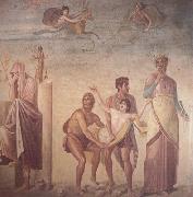 The Sacrifice of Iphigenia,Roman,1st century AD Wall painting from pompeii(House of the Tragic Poet) (mk23)